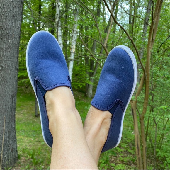 Navy slip on sneakers - Picture 3 of 4